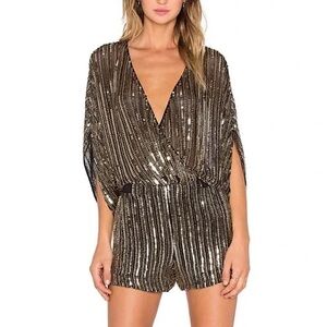 Parker sequined and beaded Kimora romper